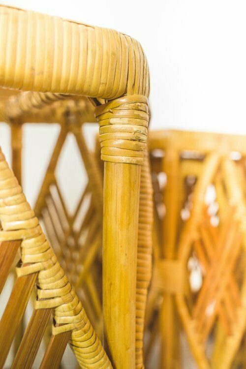 Nest Of 4 Rattan Hexagonal Side Tables / Stools / Plant Stands photo buy