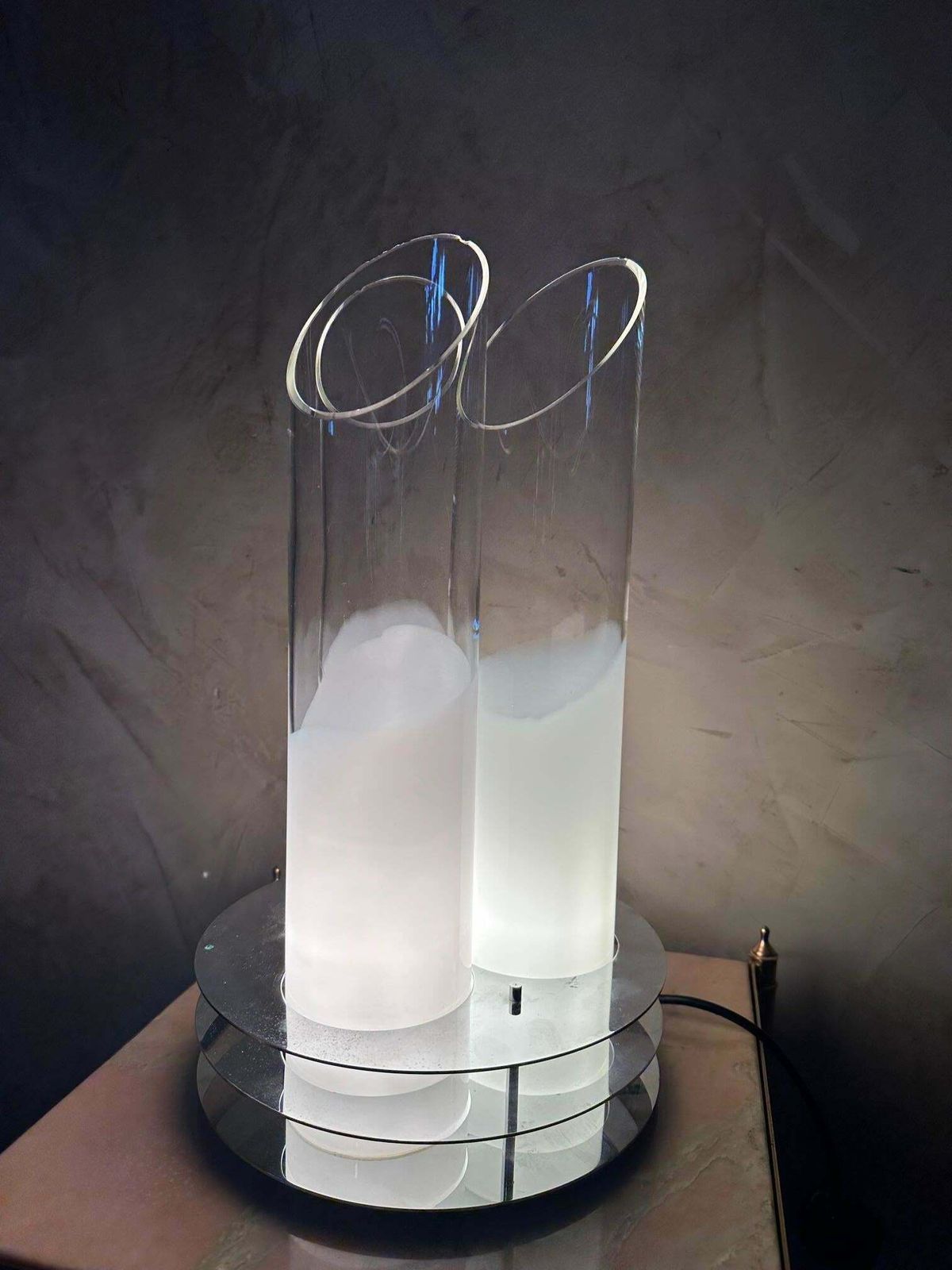 photo furniture 20th Century Carlo Nason Chromed Metal And Murano Glass Lamp, 1970s