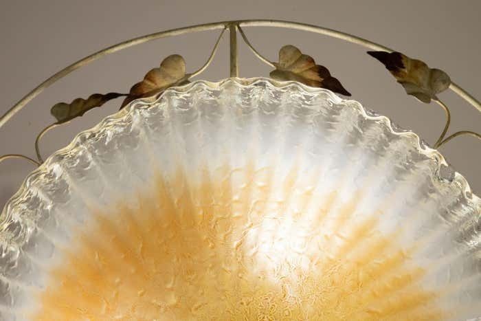 photo furniture Murano Gold And Trasparent Ceiling Light With Iron Structure 1970