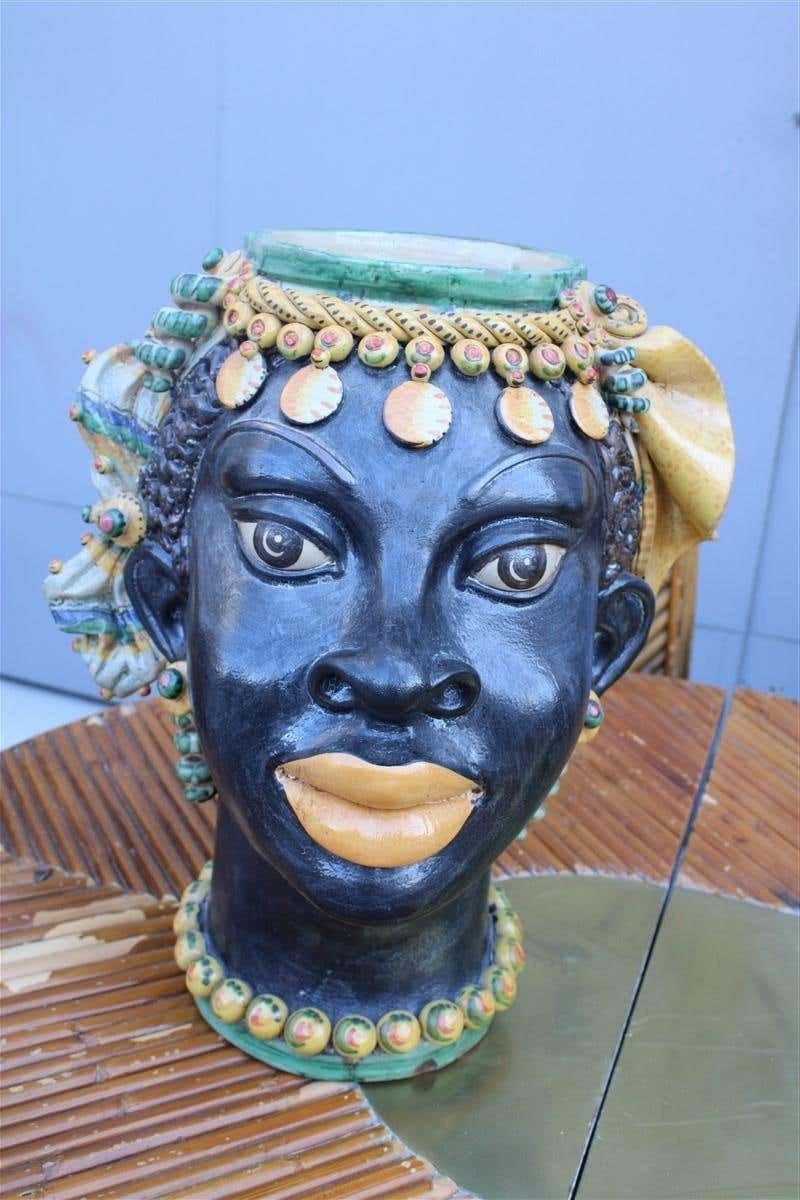 4752.0 Great Pair Of Moor's Heads Museum Albanian Artist Besnik Arizaj Sicily 1990s photo
