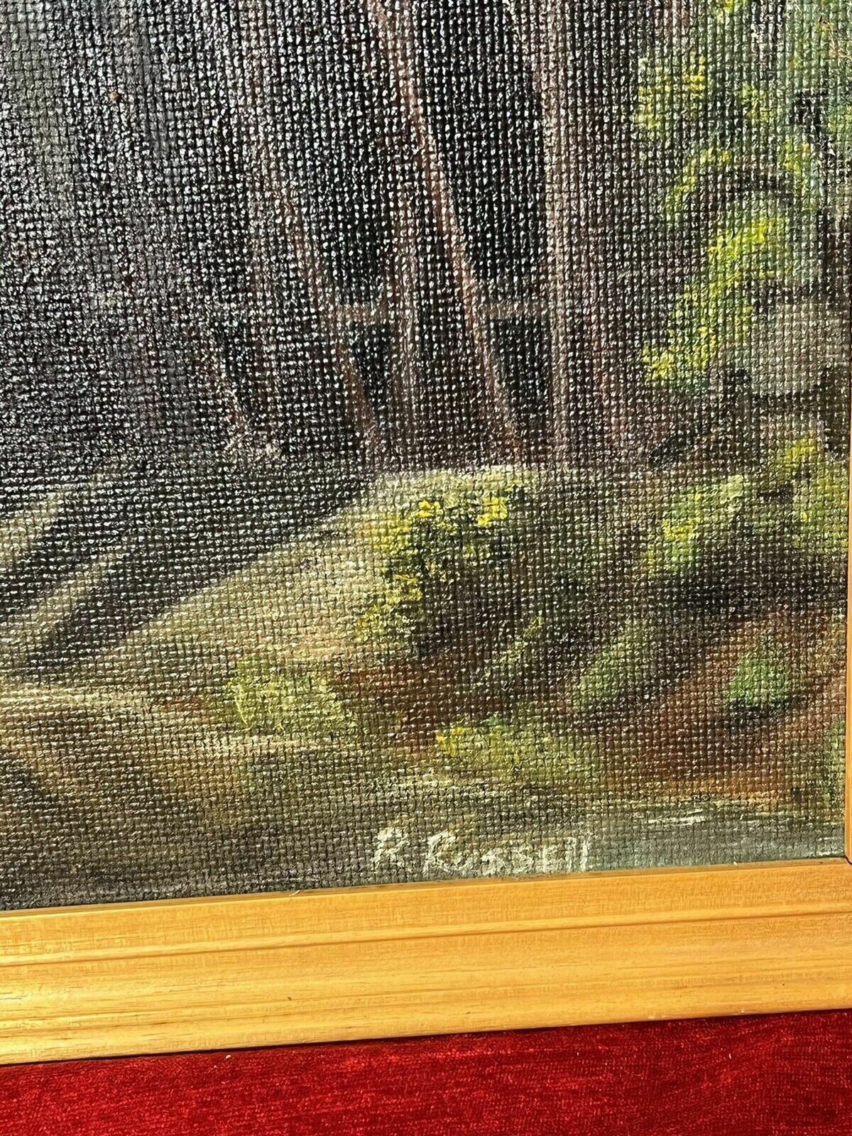 photo furniture Historic Monument Iron Bridge Shropshire 1779 Oil Painting Signed R Russell