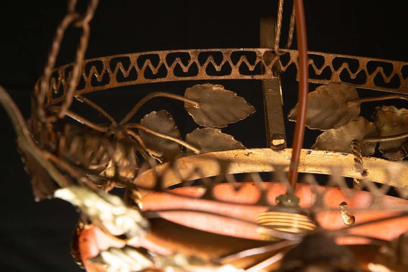 La Belle èpoque, Vintage Red Alabaster Chandelier, 1910 photo vinterior