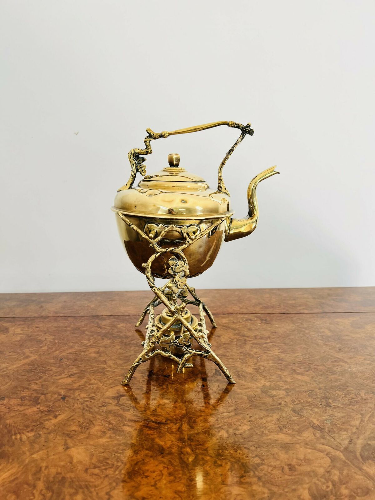 Victorian Quality Brass Spirit Kettle And Stand photo 385.0