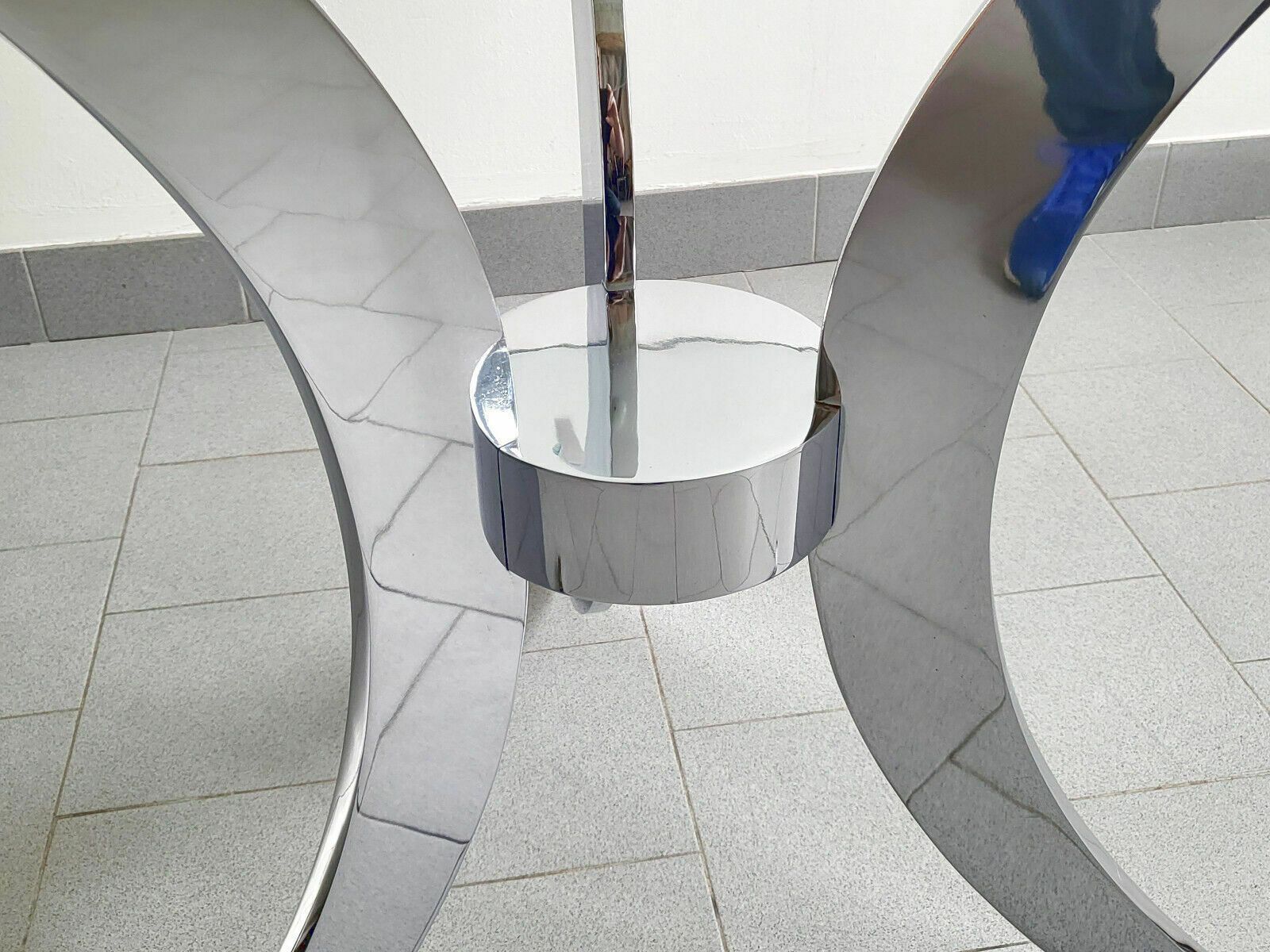 Vintage Dining Table 1970 By Gastone Rinaldi In Glass And Solid Chrome Steel photo 1808.0