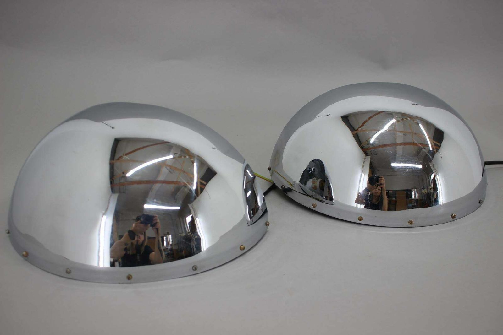 1930s Pair Of Exceptional Bauhaus Chrome Plated Wall Lamps/Scones, Czechoslovaki photo Lighting