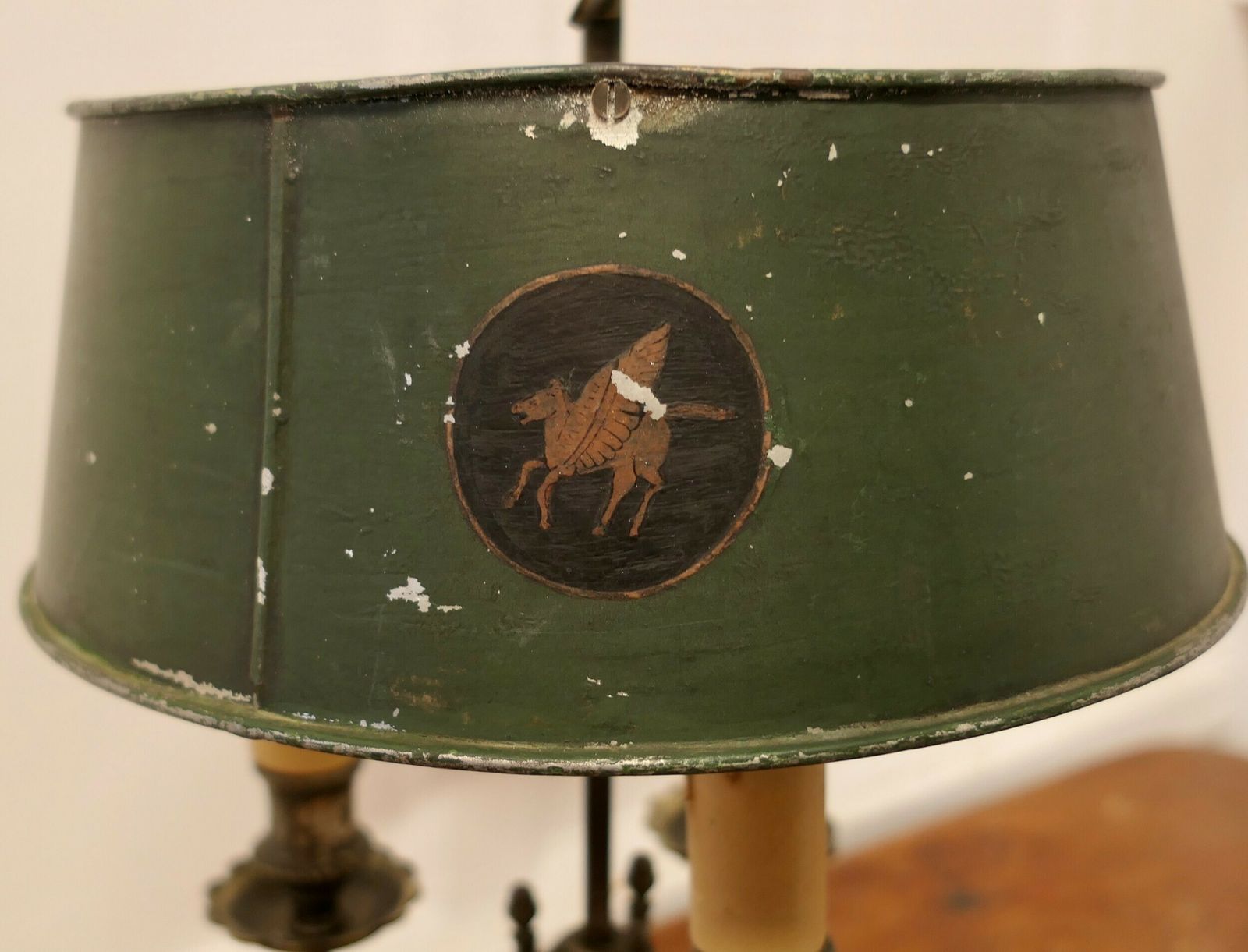 Very Old Silver Plated French Triple Bouillotte Desk Lamp photo for sale