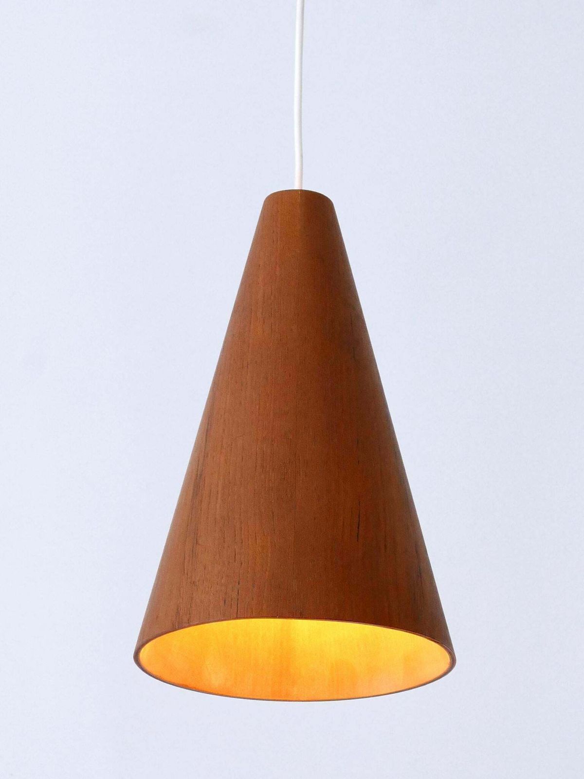 Elegant Mid Century Modern Teak Pendant Lamp Or Hanging Light Scandinavia 1960s photo furniture