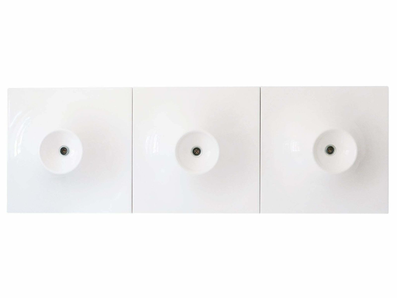 Set Of Three Large Mid Century Modern Fibreglass Sconces Or Wall Lamps 1970s photo vinterior