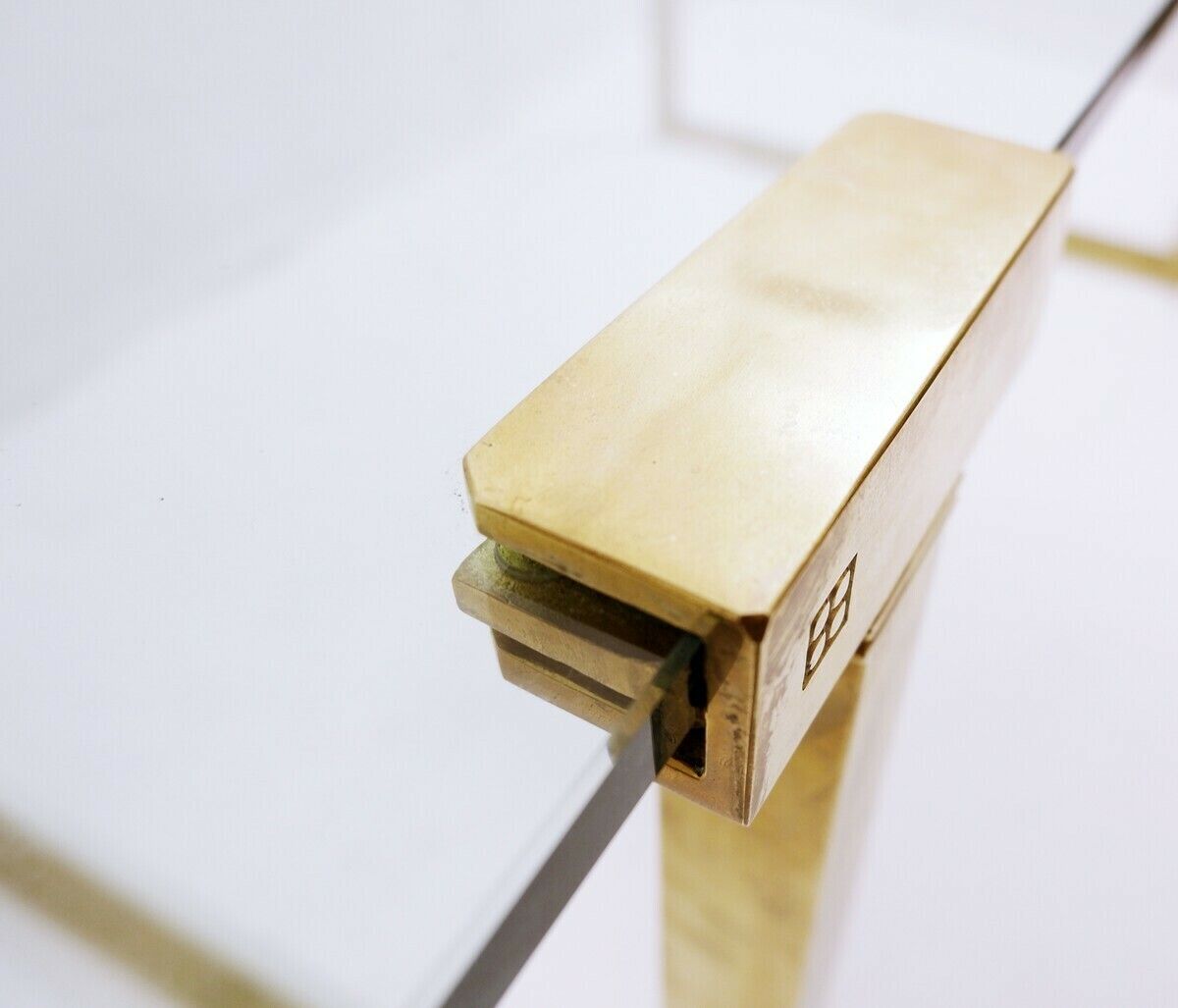 Mid Century Modern Brass & Glass Dining Table By Peter Ghyczy photo Furniture
