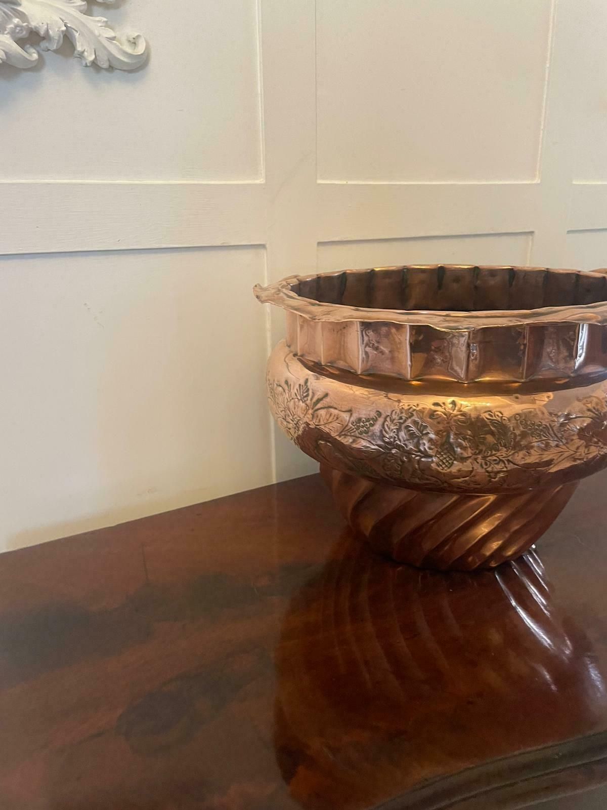 Unusual Antique 19th Century Quality Copper Jardiniere photo Garden Decor