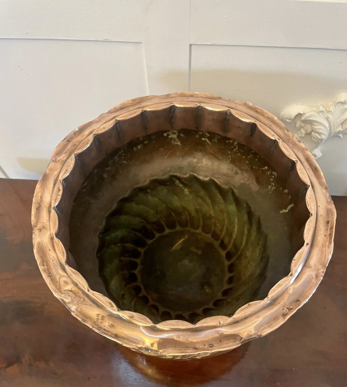Unusual Antique 19th Century Quality Copper Jardiniere photo vinterior