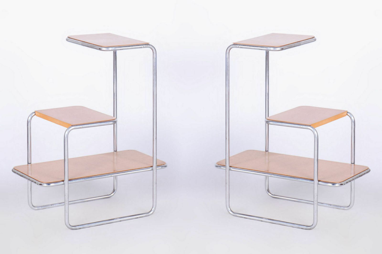 Pair Of Bauhaus étagères By Robert Slezák And Arnošt Beck, Birch Wood, 1930s photo furniture