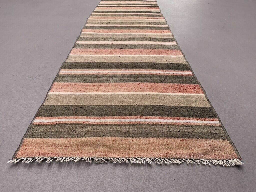Old Turkish Narrow Kilim Runner 217x49 Cm Shabby Chic, Vintage Kelim photo for sale