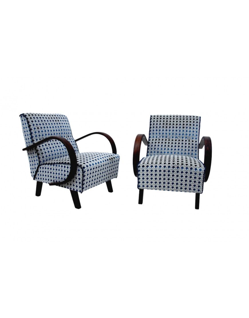 A Pair Of Art Deco Armchairs From The 1930s. Armchairs Designed By J. Halabala.