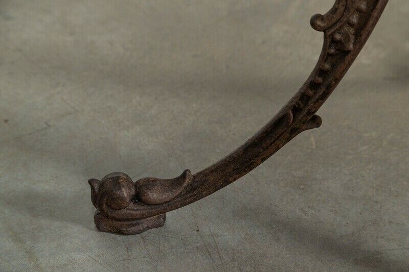 19thc English Painted Cast Iron Marble Garden Table photo vintage