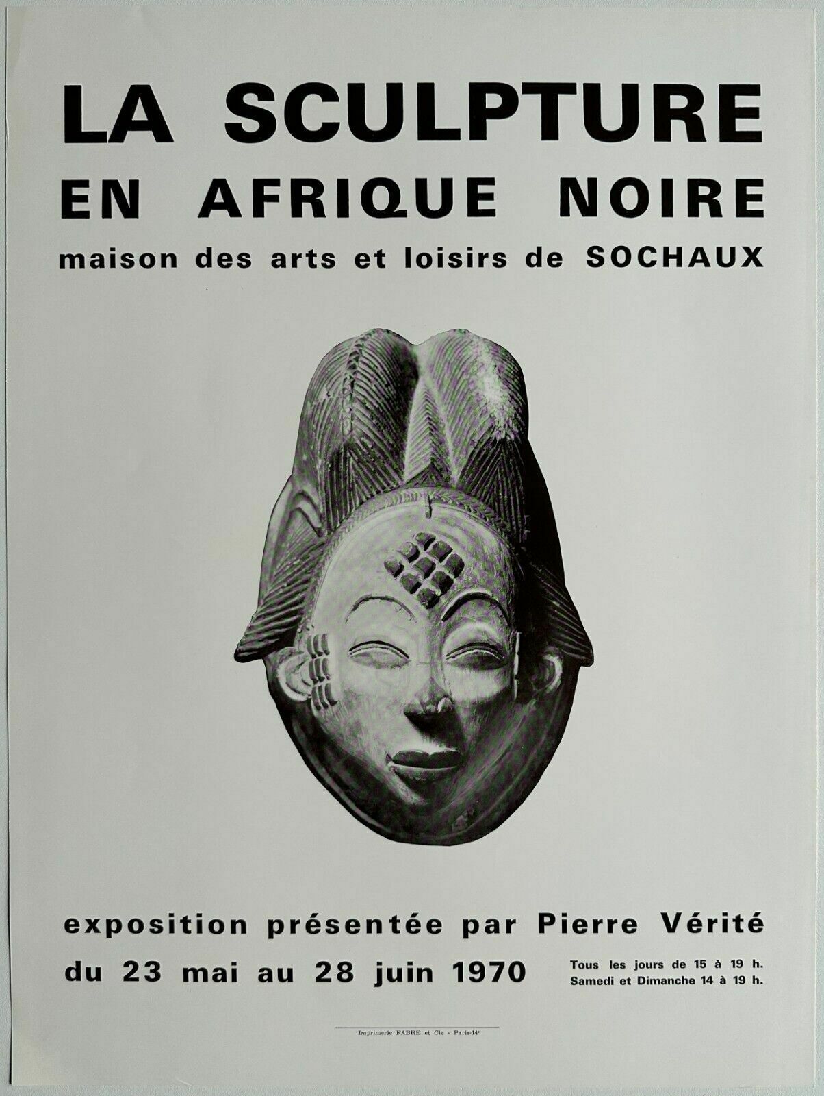 African Art   Poster Poster 1970 Collection Pierre Vérité Sculpture In Africa