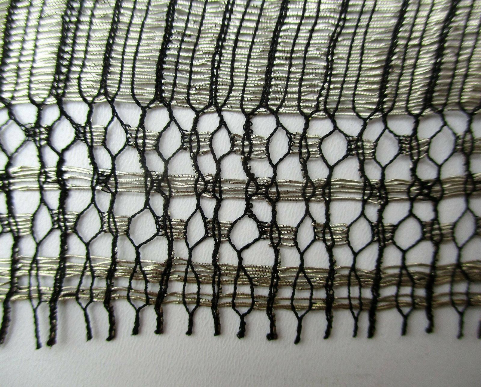 photo for sale Silver And Black Antique French Lace Fabric   Dressmaking Lace   Vintage Lace   1910 / 1920s