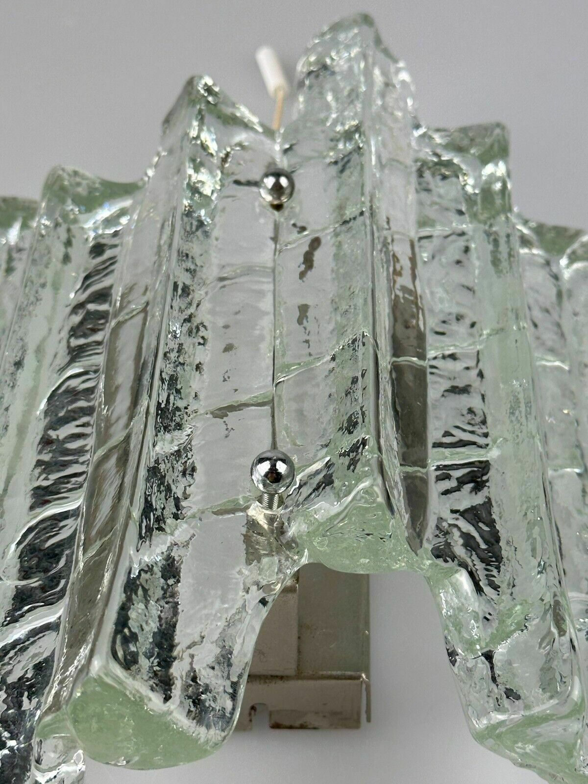 photo vinterior 60s 70s Wall Lamp Wall Sconce Fischer Leuchten Germany Ice Glas Design