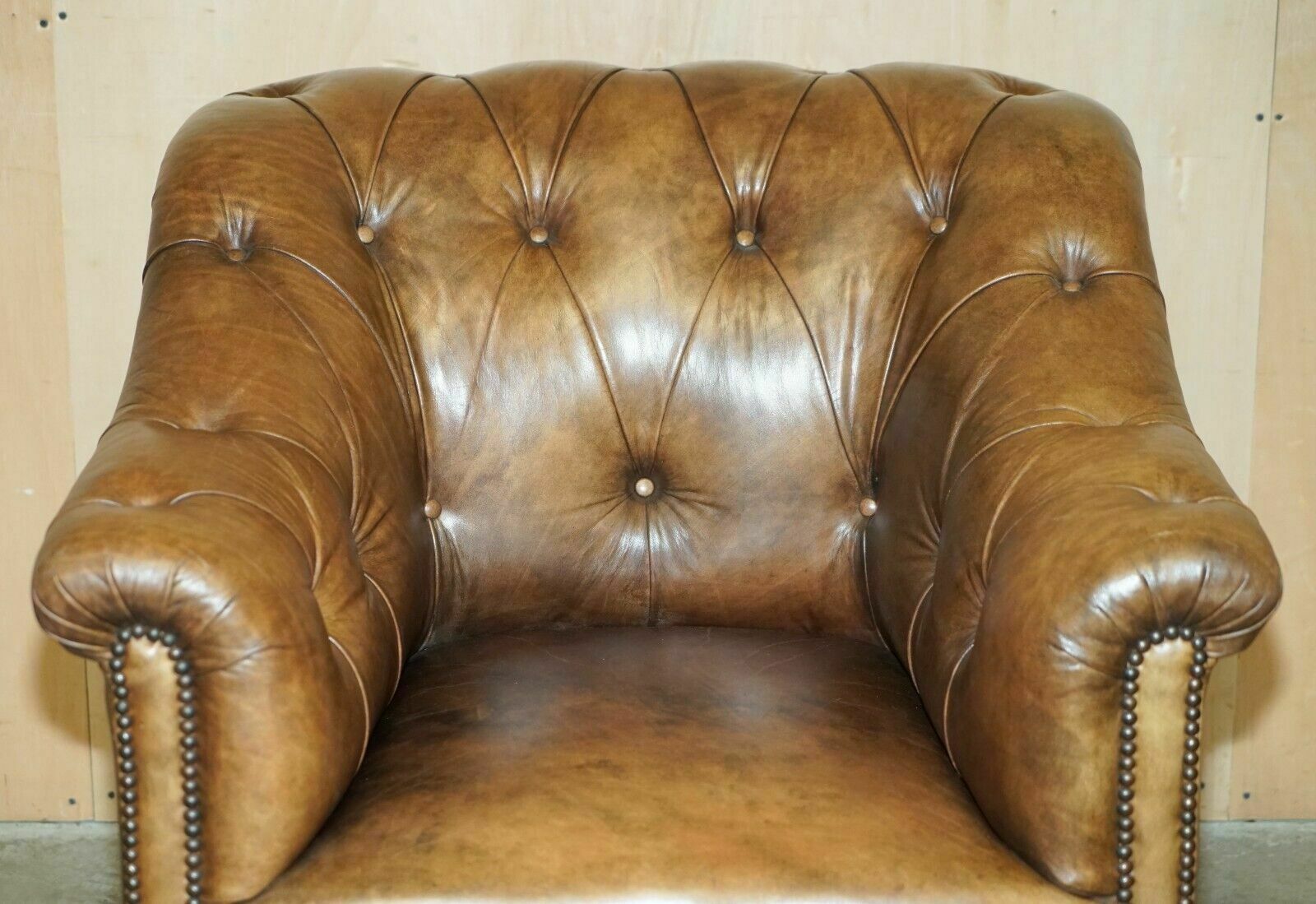 George Smith Somerville Brown Leather Chesterfield Armchair photo 3950.0
