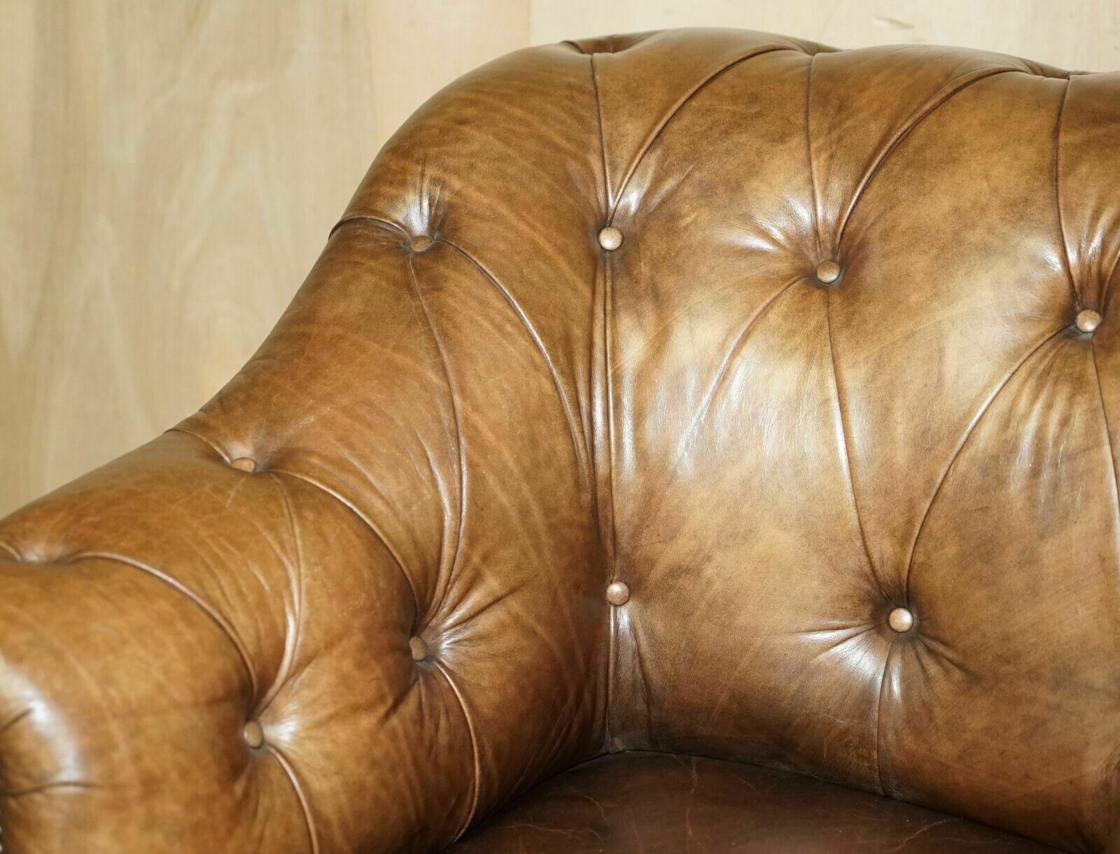George Smith Somerville Brown Leather Chesterfield Armchair photo vinterior