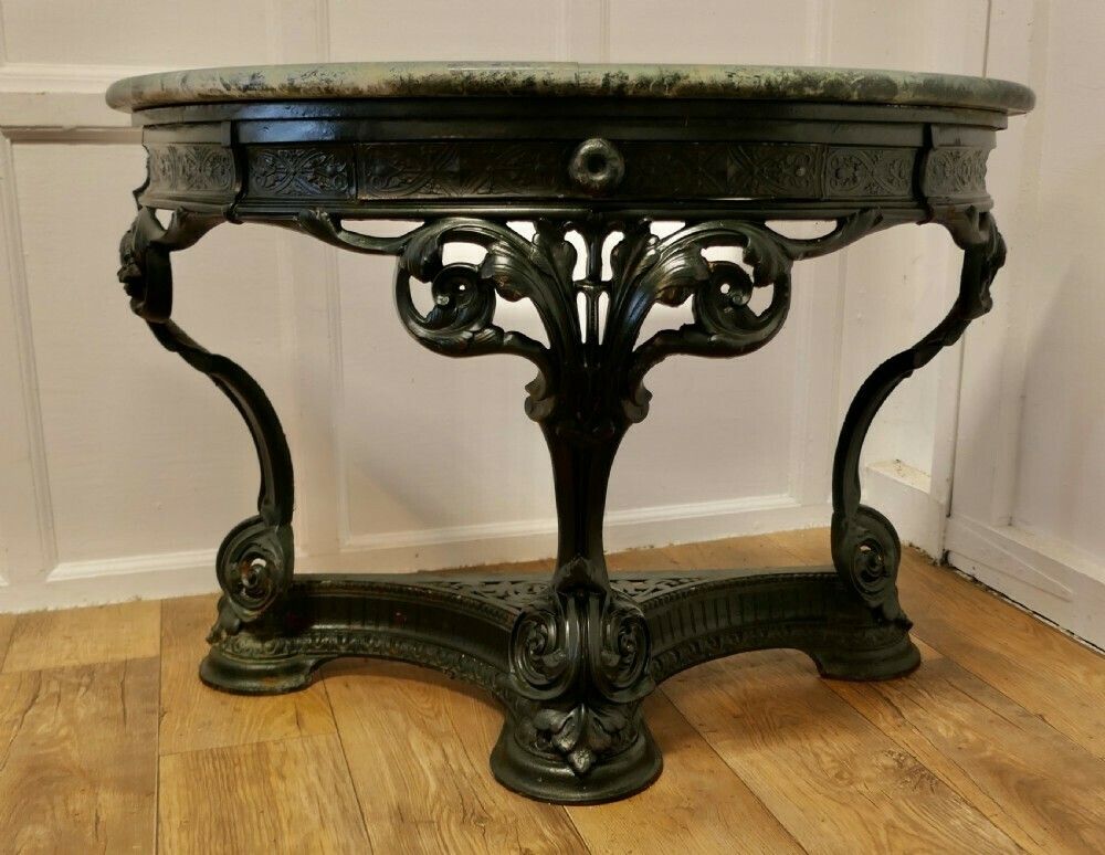 Colebrookdale Art Nouveau Half Round Hall/Garden Table