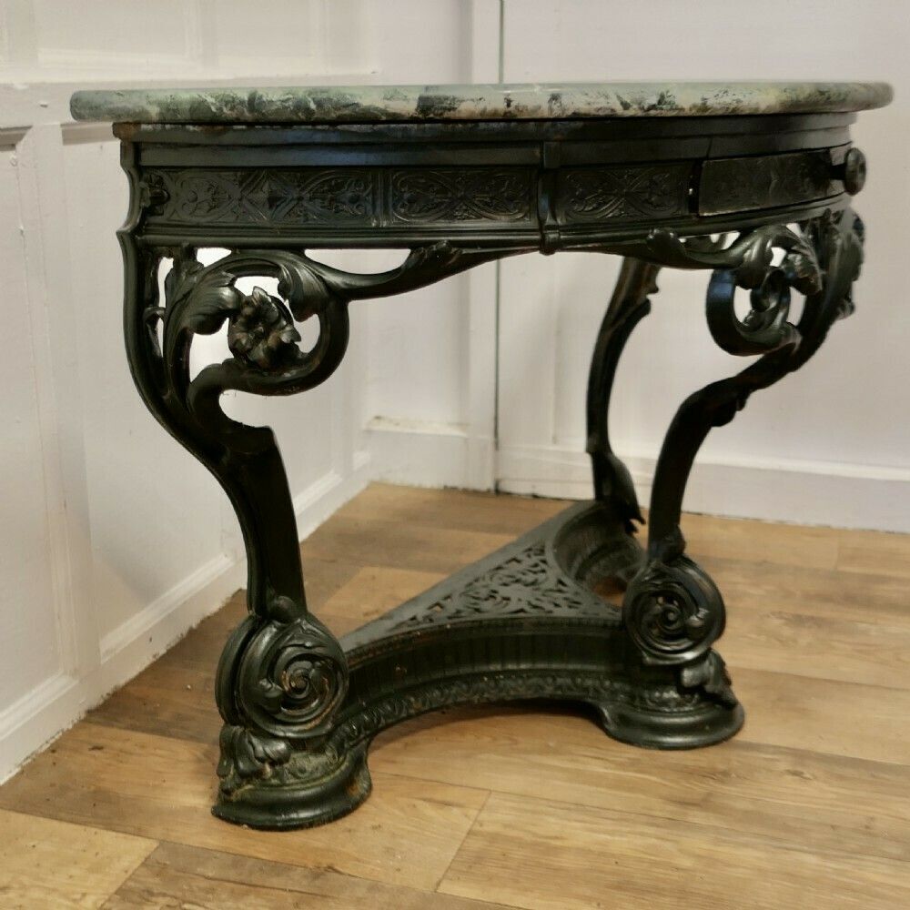 Colebrookdale Art Nouveau Half Round Hall/Garden Table photo Furniture