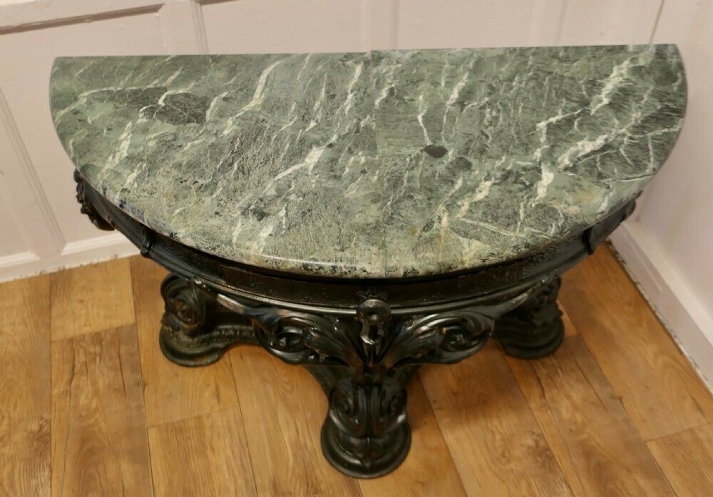 Colebrookdale Art Nouveau Half Round Hall/Garden Table photo vintage