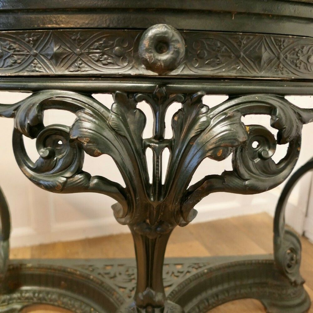 photo furniture Colebrookdale Art Nouveau Half Round Hall/Garden Table