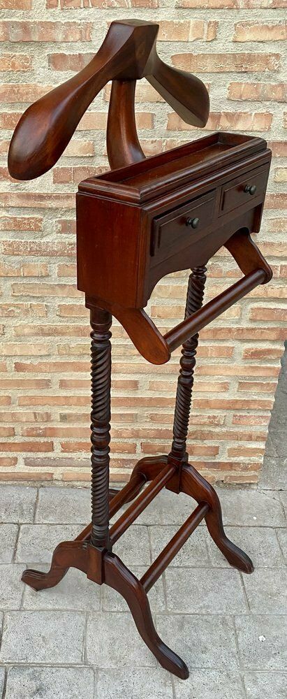 Mid Century Gentlemen Wood Valet With Two Drawers, 1950s photo 1906.0