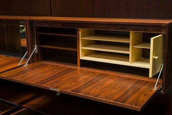 German Rosewood Modular Wall Shelves From Idee Mobel, 1960s, 25 Sets photo vintage