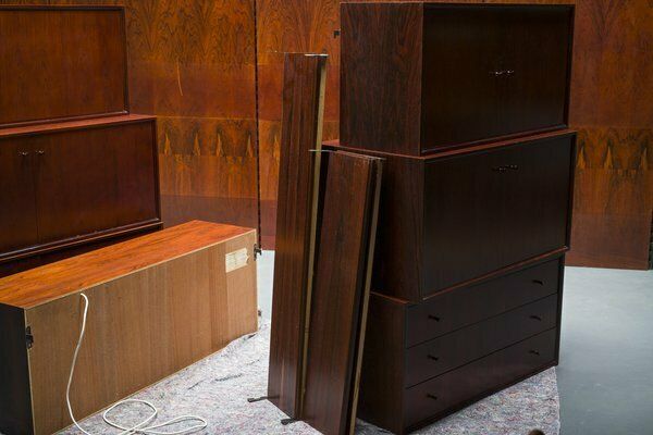 3530.42 German Rosewood Modular Wall Shelves From Idee Mobel, 1960s, 25 Sets photo