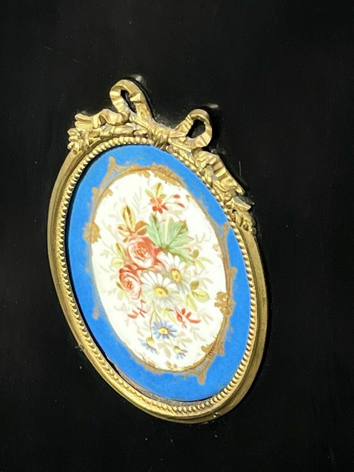 photo furniture Victorian French Empire Credenza With French Porcelain Plaques.