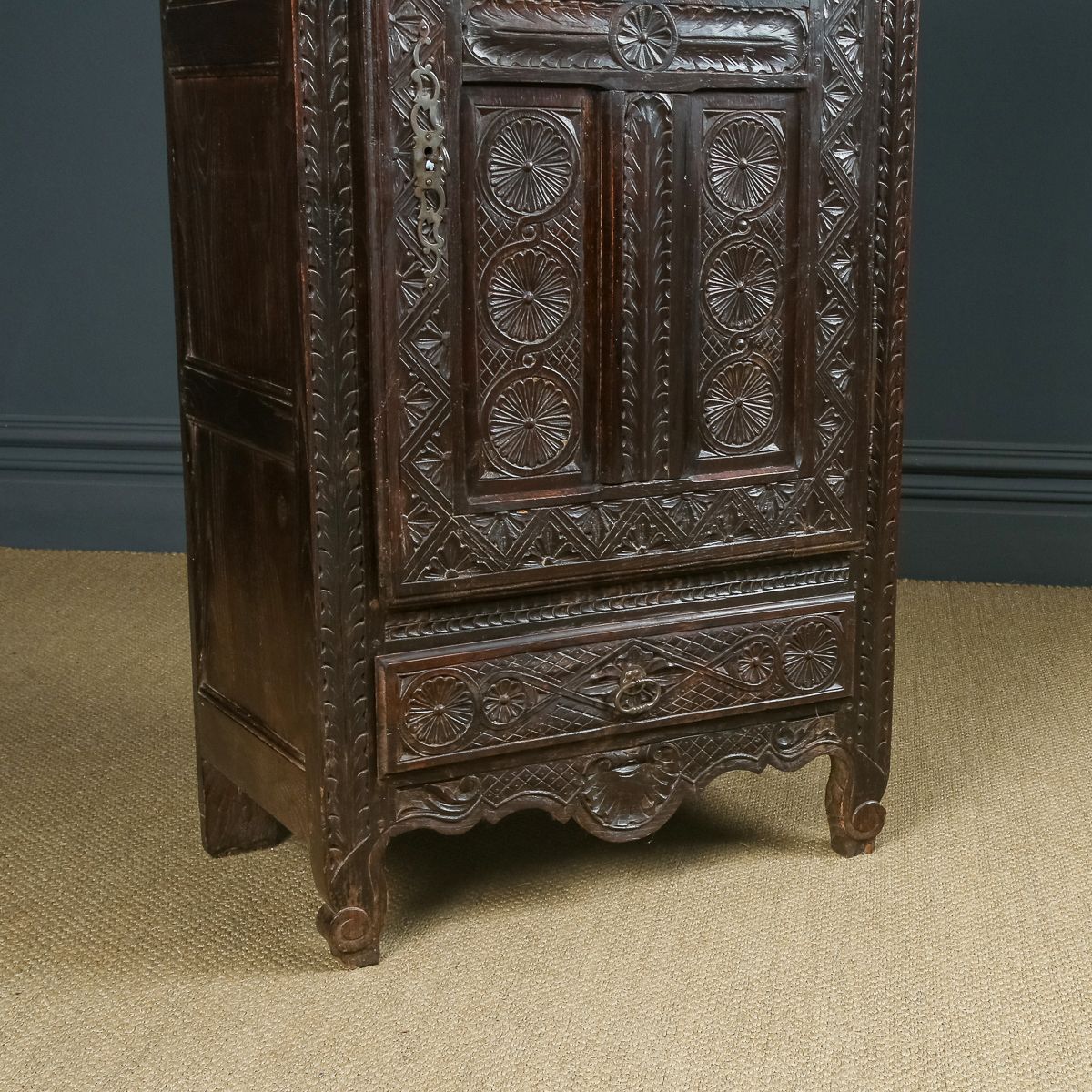 French 19th Century Chestnut Carved Kitchen Housekeepers Food Cupboard (Circa 1830) photo 2150.0