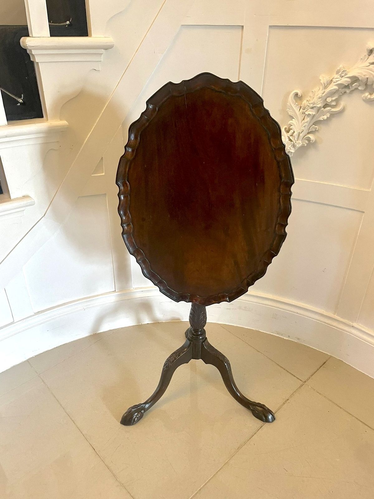 Antique 19th Century Quality Carved Mahogany Side Table photo vintage