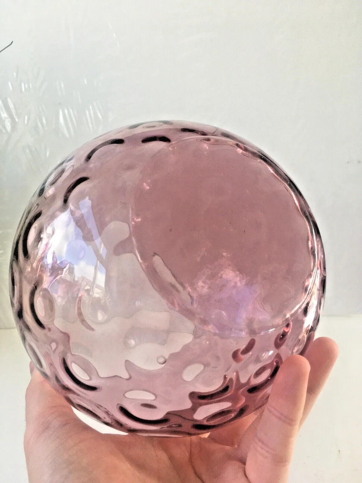 Mid Century Purple Borske Sklo Union Olives ? Retro Bubble Glass Vase Bowl 60's photo Home Decor