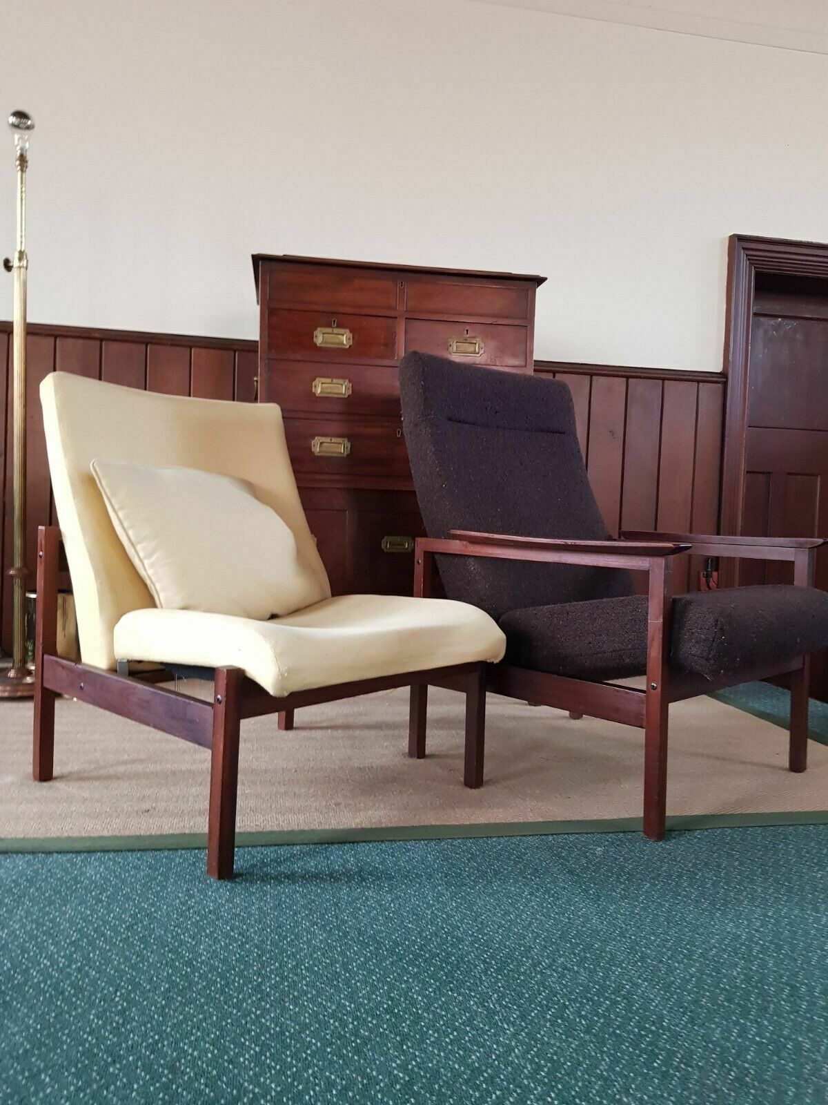 Teak 'Kyoto' Armchair Chair And Two Tables By Guy Rogers. 4 Pieces photo vinterior