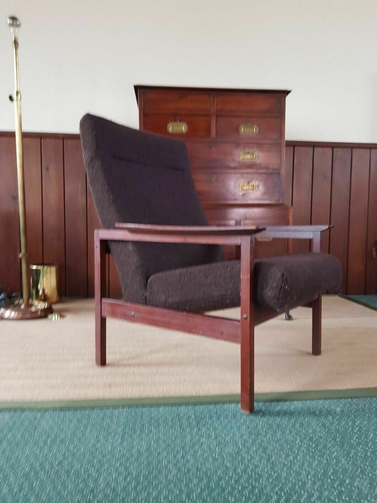 photo vintage Teak 'Kyoto' Armchair Chair And Two Tables By Guy Rogers. 4 Pieces