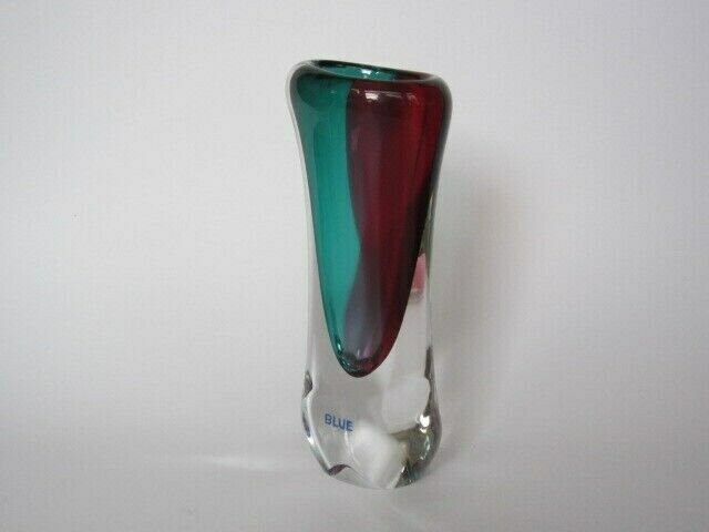 photo furniture Hand Blown Bohemia Glass Art Glass Vase Red And Turquiose Lead Free Crystal