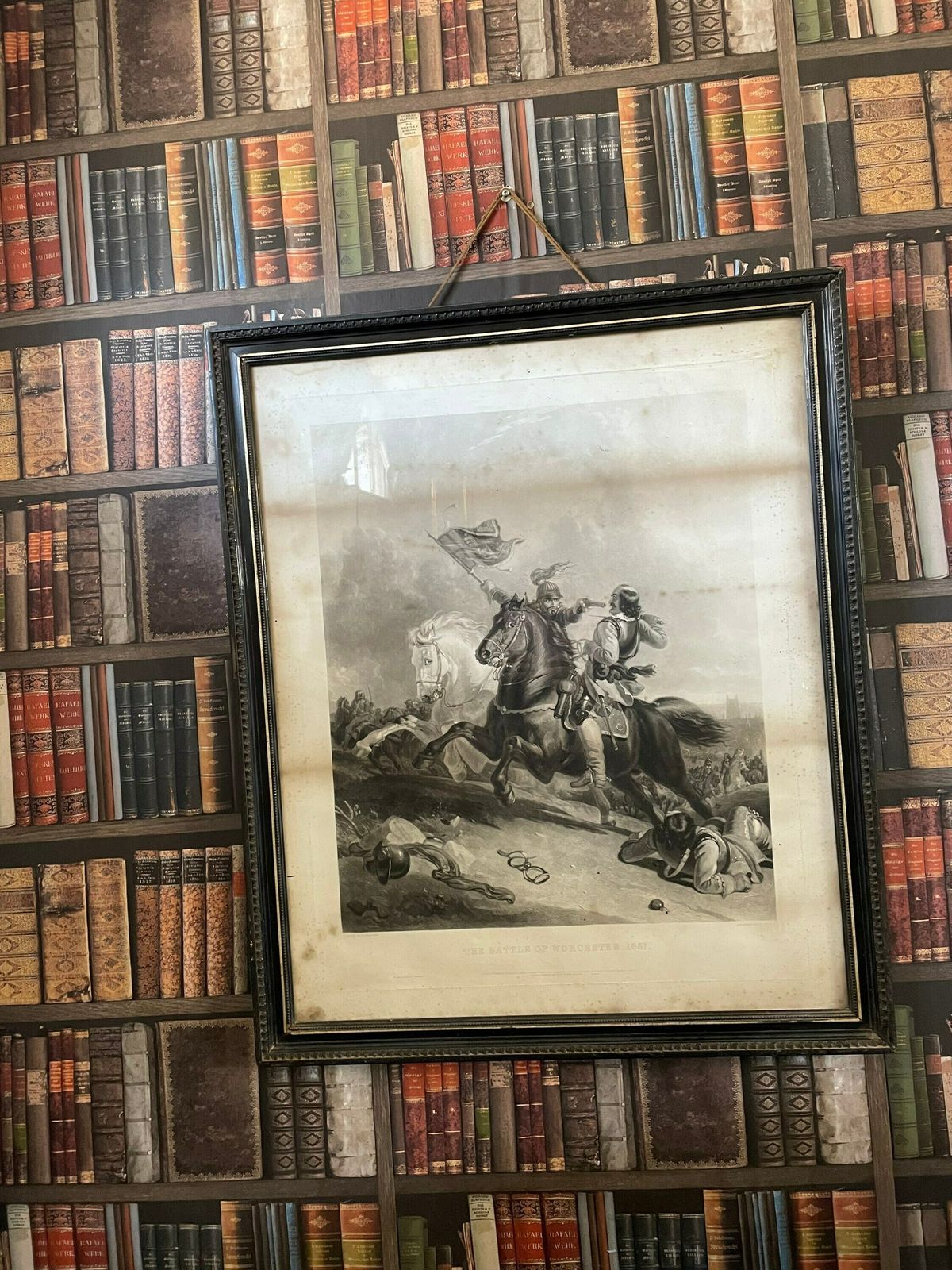Large The Battle Of Worcester Antique 1651 Mezzotint By W Giller After T Woodward Published By T Boys 1844 photo vintage