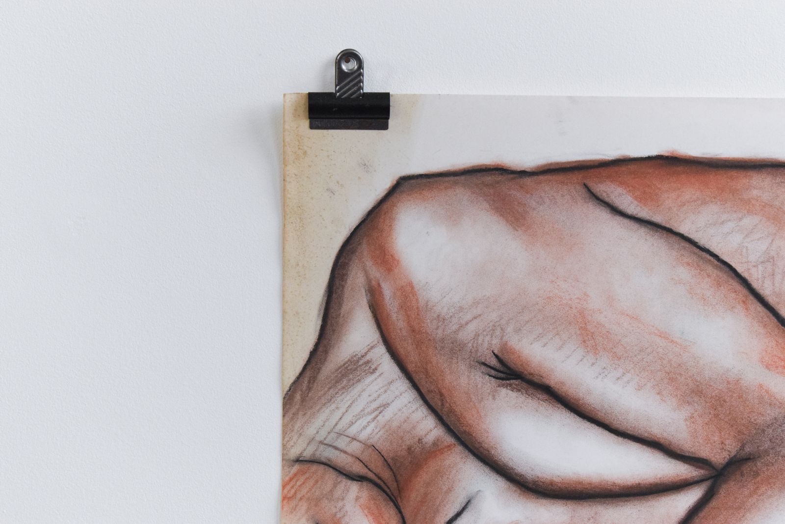 Vintage Original Pastel Male Nude Life Drawing By Artist Robert Arthur Bramwell photo Art