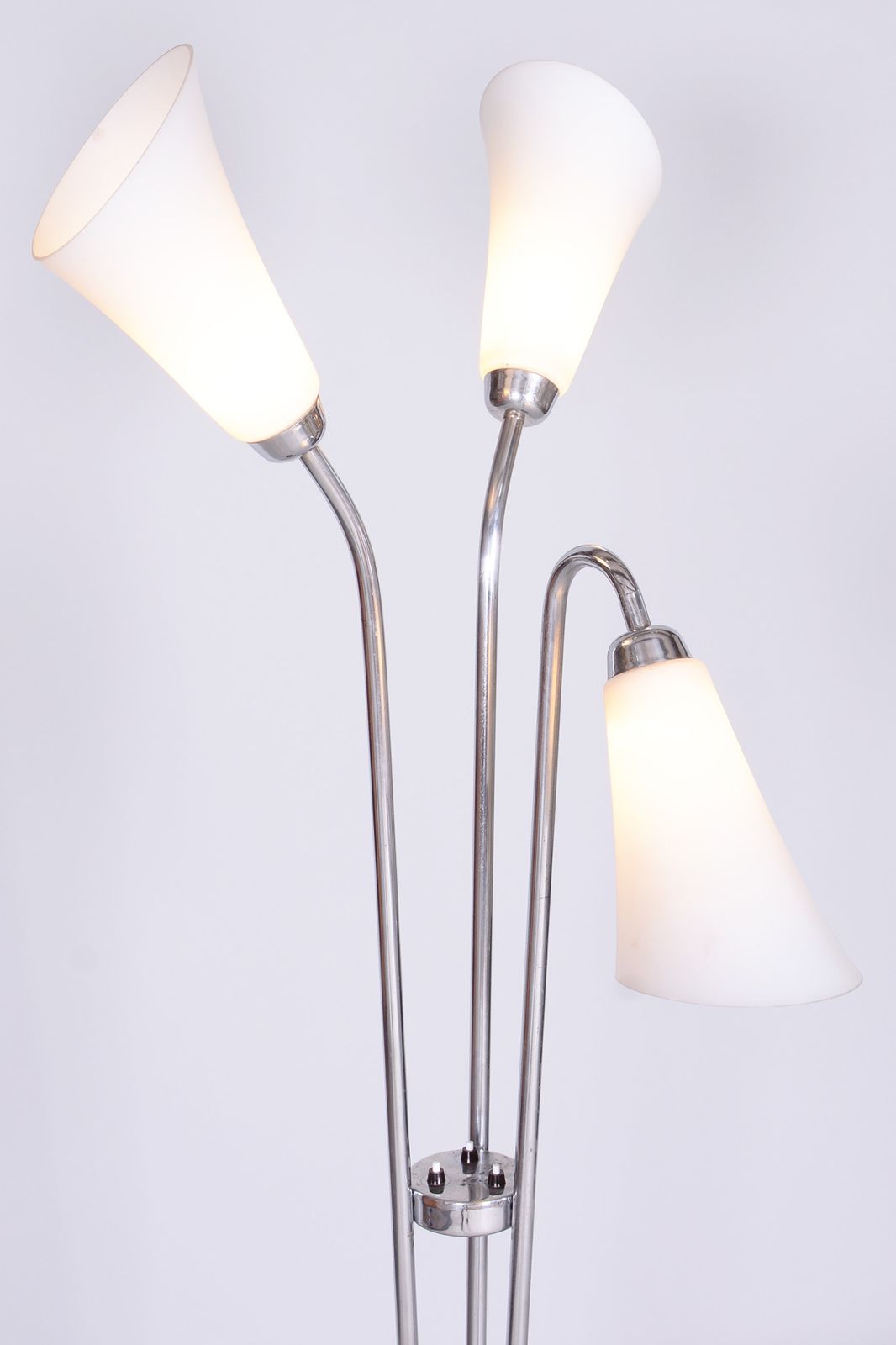 photo furniture Restored Artdeco Floor Lamp, Chrome Plated Steel, Czechia, 1930s