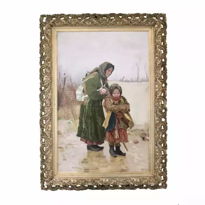 Painting "Grandmother With Granddaughter". Tvorozhnikov photo for sale