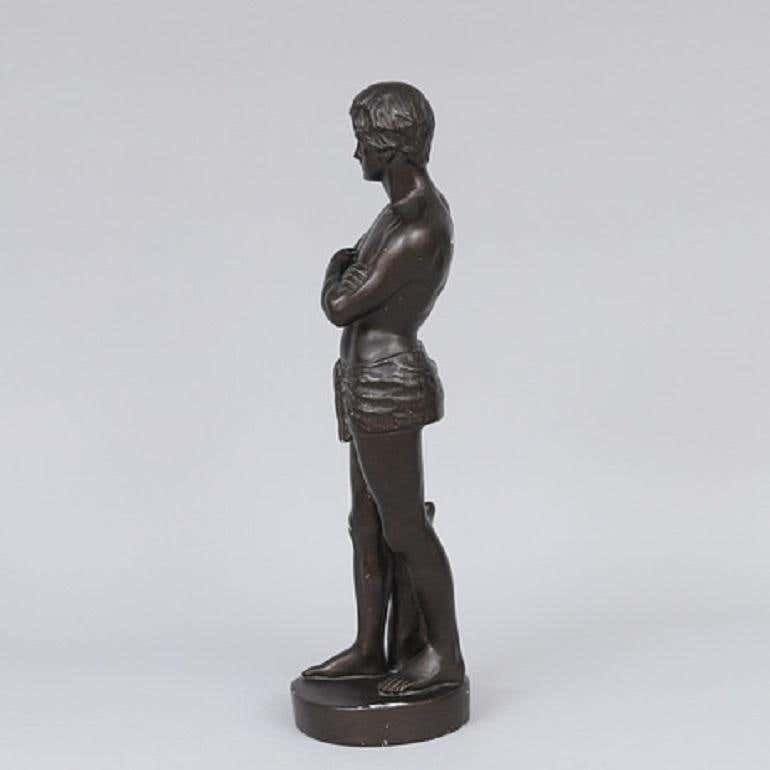 Antique Standing Male Figure, Home Decorative Sculpture, Hans Christian Brix photo Home Decor
