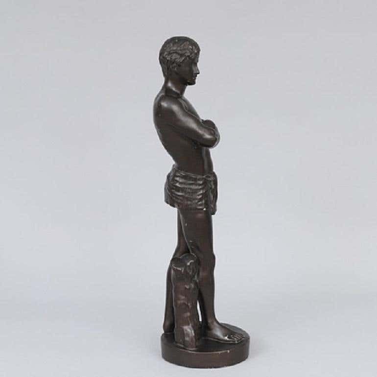 Antique Standing Male Figure, Home Decorative Sculpture, Hans Christian Brix photo vinterior