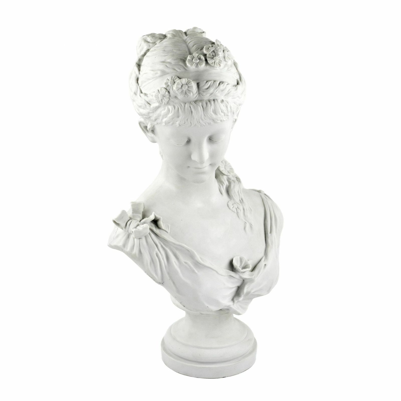 Bust Of A Young Girl, 1800s, Antique photo furniture
