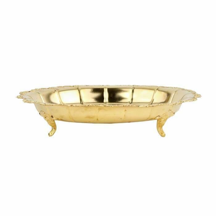Silver Plate With Gilding On Three Legs, In The Style Of Historicism. Latvia 1930s photo for sale