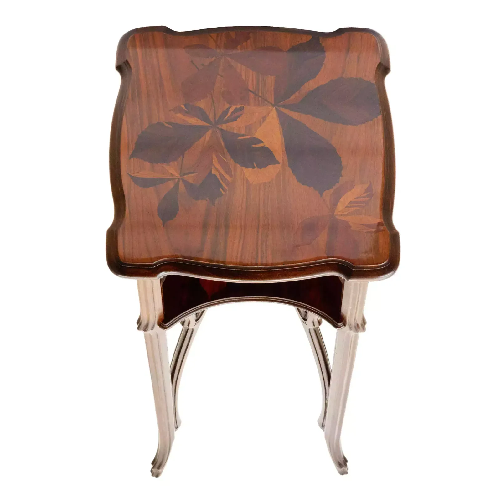 Two Tier Pedestal For Flowers Made Of Solid Walnut, Art Nouveau Style. 20th Century. photo furniture
