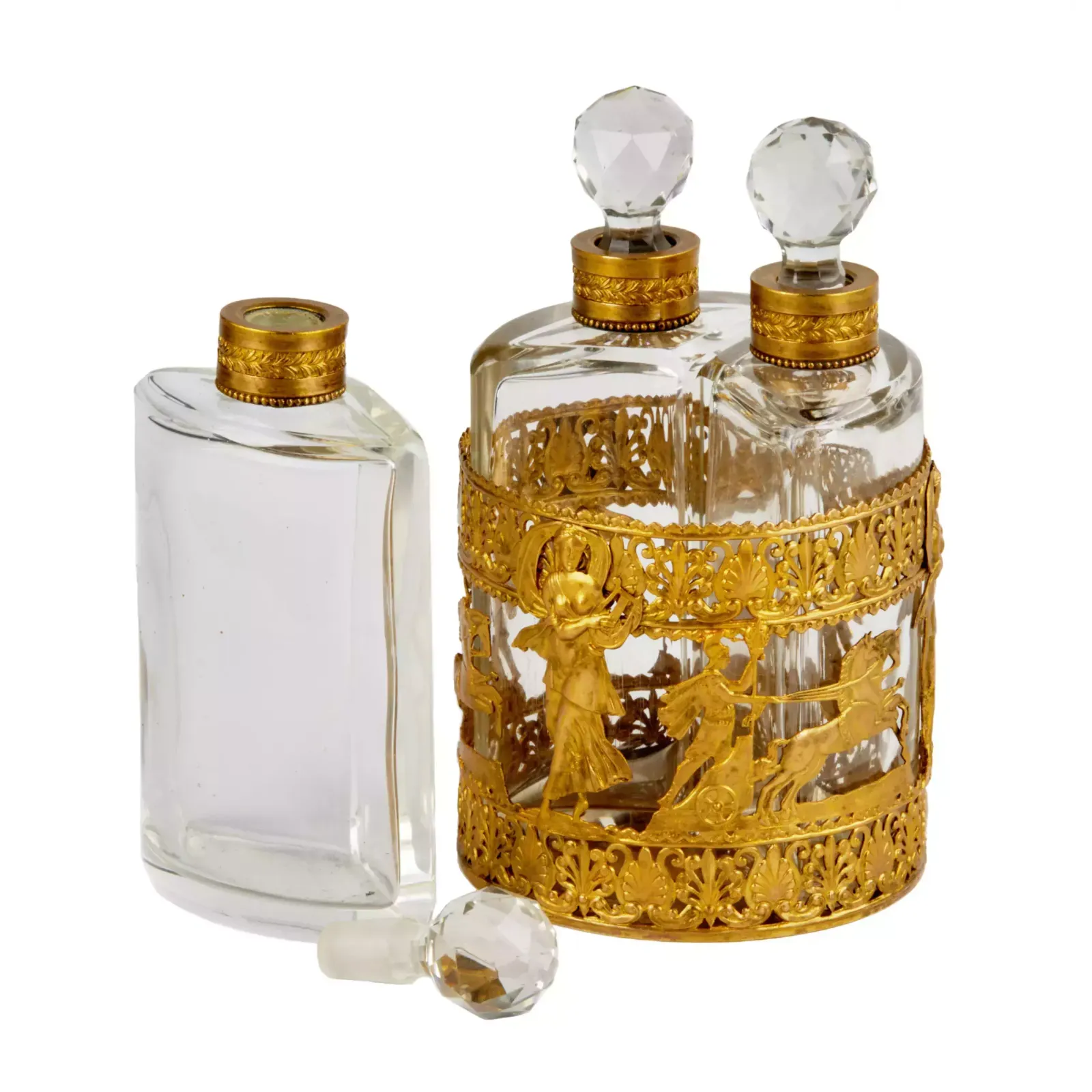 Perfume Set For Three Bottles, Early 20th Century