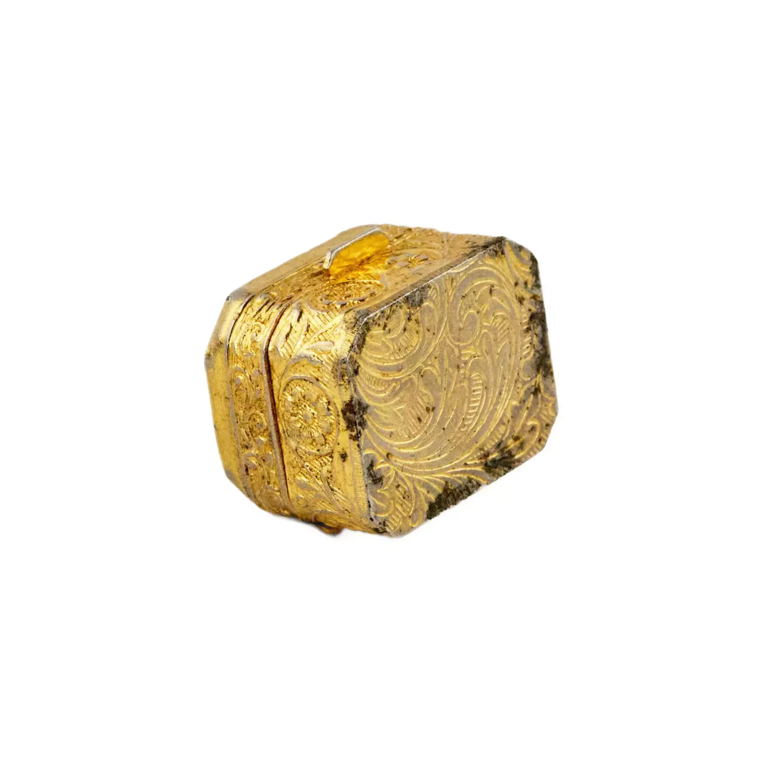 Pill Box Of Gilded Metal, With A Large Blue Stone On The Lid. Early 20th Century. photo furniture