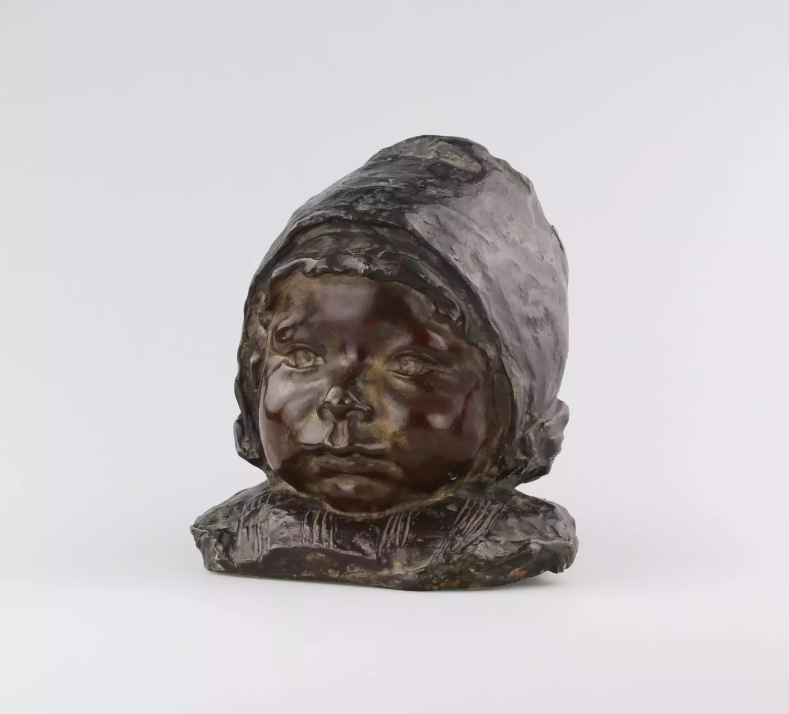 Bronze Bust Of A Girl., 1800s, Antique photo 420.0